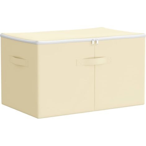 vidaXL Boîte de rangement Tissu intissé 60 x 43 x 35 cm 90,3 L Crème (1/5)