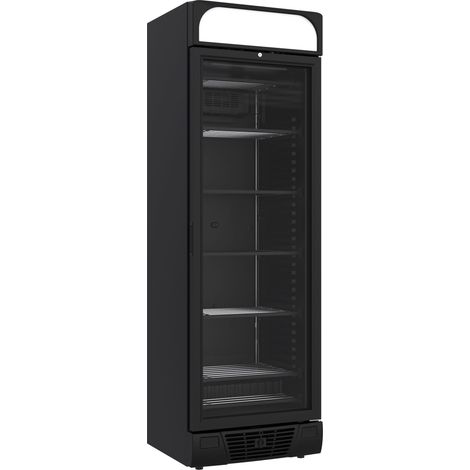 Congélateur professionnel 1 porte en verre noir 382L éclairage LED refroidissement statique verrouillable - Combisteel