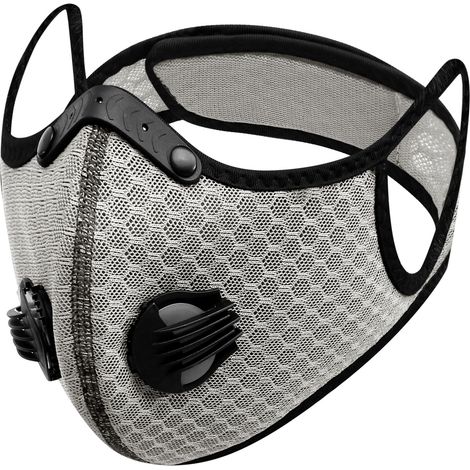 2 masques à charbon actif masque de sport extérieur masque de cyclisme masque de protection contre la poussière et la brume avec masque à cartouche 5 couches respirant et lavable anti-pollen brouillar