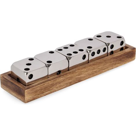 Bizzotto Decorazione Dadi Fortune Argento 21 x 5,5 Cm
