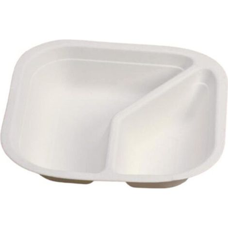 Assiette jetable 17x17 cm à deux compartiments en cellulose - 50 pièces - Ecobioshopping (1/3)