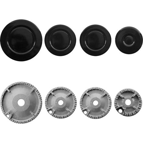 Quemador de gas con corona de llama y tapa para horno, vitrocerámica, kit de quemador + funda protectora para vitrocerámica, quemador, 8 piezas, quemador de gas, corona de llama, kit (1/5)
