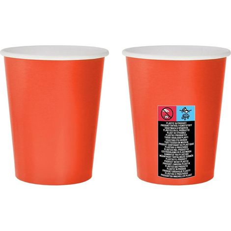 Rote Pappbecher 250 ml, 14 Stück