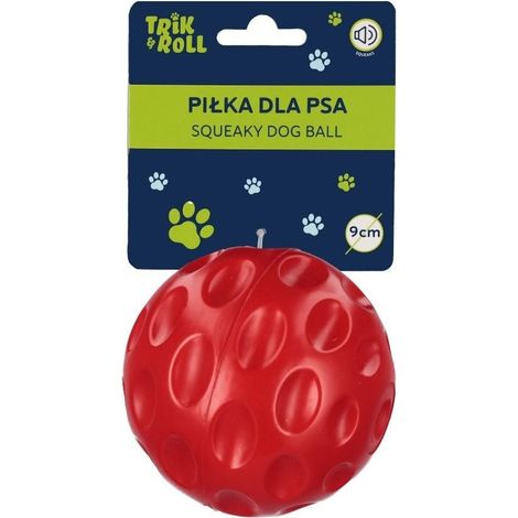 Pelota de juguete para perros con sonido, roja, 9 cm, TRIK2105 (1/4)