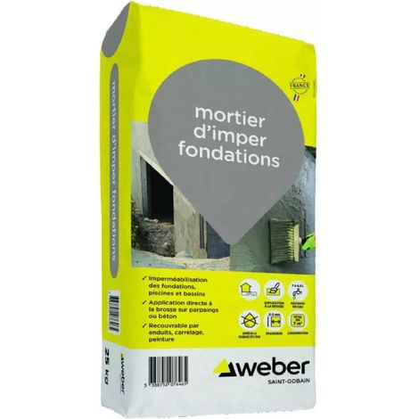 Weber Saint-Gobain Mortier d'imperméabilisation pour fondations 25 kg (1/4)