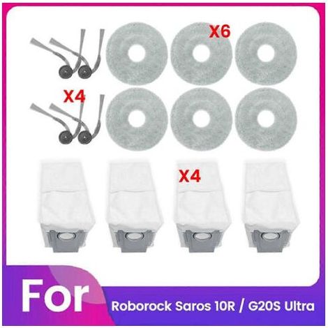 14-teiliges Zubehörset für den Roborock Saros 10R / G20S Ultra Staubsauger: waschbare Seitenbürste, Reinigungstuch, Staubbehälter (1/5)