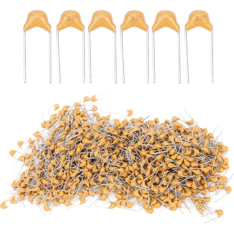 Condensateur Ceramique Monolithique - 0.33 µF - 50 V - Tolérance 10 % - Pas 5.08 mm - Pour Applications Basses Fréquences - Lot de 1000 Pièces (1/5)