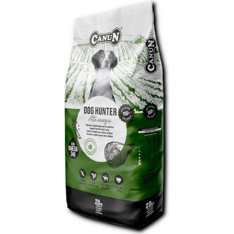 Alimento Canun Dog Hunter de 20 kg para perros activos.