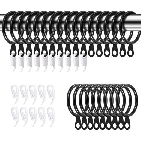 Pack of 50 metal curtain rings and hooks, eyelets with an inner diameter of 30 mm. (1/4)
