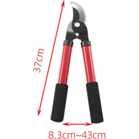 Tijeras de podar de yunque para madera seca y dura, hojas de acero endurecido con revestimiento antiadherente, longitud: 37 cm -Crezuo