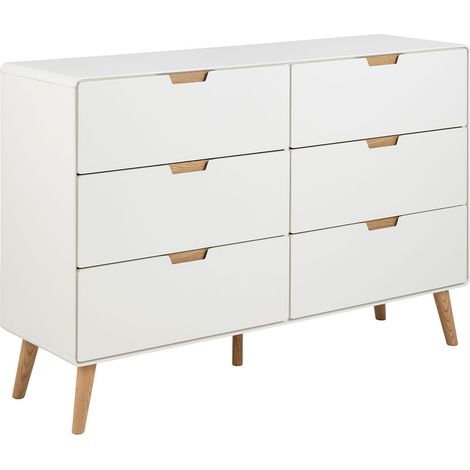 Lowell Kommode 6 Schubladen weiß.