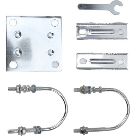 Fixation mât antenne tubulaire support stable ajustement flexible alliage aluminium support mât antenne pour toit et mur lot de 2 (1/5)
