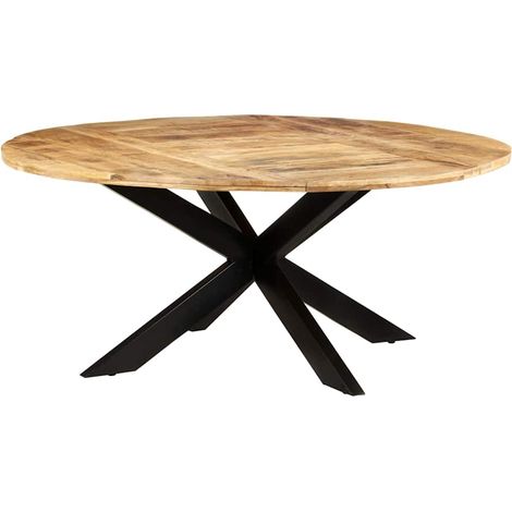 vidaXL Mesa de comedor madera de mango rugosa redonda 175x75 cm (1/5)