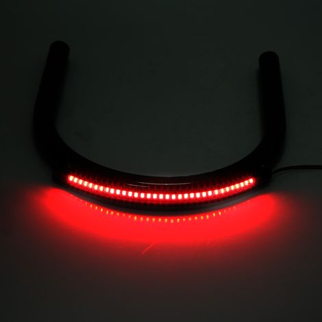 Support de fixation d'aileron arrière de moto avec feu (noir) (tube plat de 175 mm) (1/5)