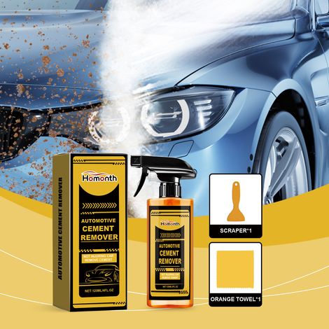 Autofleckenreiniger – Reinigt und entfernt Flecken von Fahrzeugoberflächen, schützt den Lack und erhält dessen Glanz. 120 ml Reiniger + orangefarbenes Tuch + Schaber. -- DE (1/5)