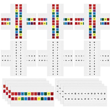 20 feuilles d'onglets alphabet colorés, petits onglets adhésifs, marque-pages pour bloc-notes, guides de classement alphabétiques, onglets-Colorful (1/4)