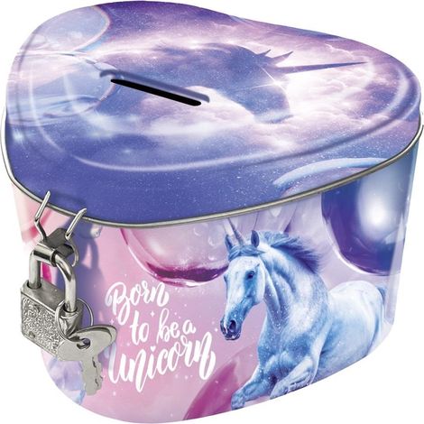 Hucha con candado en forma de corazón Unicornio 15 derform