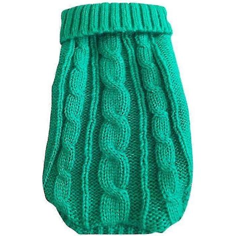 Suéteres para perros, ropa de invierno para perros pequeños, suéter cálido, abrigo para gatos, ropa de lana suave para perros, camiseta/chaqueta verde. (1/5)
