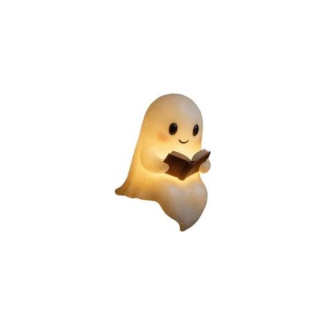 Lampe fantôme mignonne, veilleuse 3D d'Halloween en résine blanche (1/5)