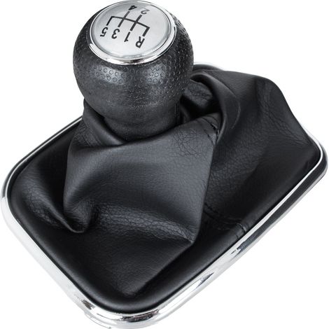 Pomo de palanca de cambios plateado para VW Golf IV 98-05 + orificio para funda de 12 mm (1/5)