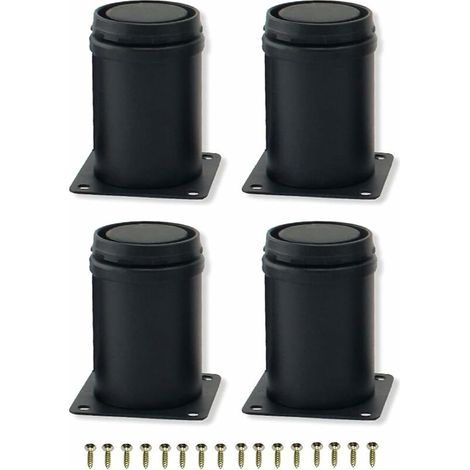 Stück 8 cm große, verstellbare Möbelfüße aus schwarzem Edelstahl für Schrankbeine, Sofafüße, Tischfüße, als Ersatz für Möbelbeine, Schwarz, 8 cm, für den Heimgebrauch (1/5)