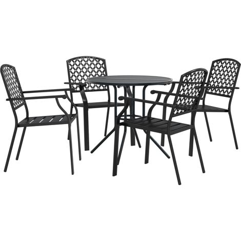 Ensemble de chaises de jardin empilables 5 pcs，Salon de jardin anthracite CFW43619 (1/5)