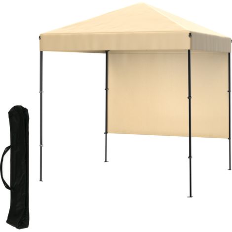 Tonnelle pliante 1,8x1,8m – hauteur réglable, imperméable, anti-UV UPF 50+, paroi amovible – jardin, terrasse, événements – Kaki (1/5)