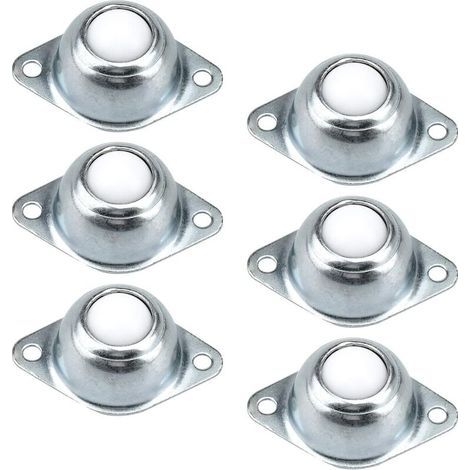 pair Transfert à Billes roulettes pour Meubles roulettes Transfert à Rouleaux Unités de Transfert à Billes Fer Galvanisé avec Boules en Nylon pour Transmission Meubles Fauteuil Roulant 6 Pièces-Fei Yu