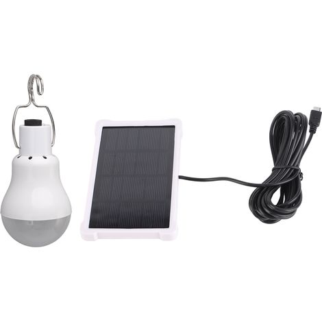 Ortviai Ampoule Solaire LED Portable Rechargeable 130 lm pour Camping, Randonnée et Urgence – Batterie Li-ion 800 mAh