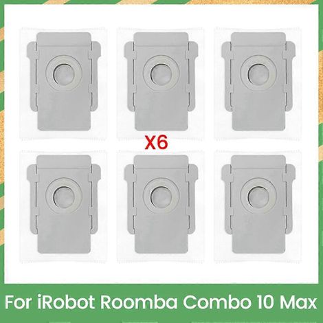 iRobot Roomba Combo 10 Max, lot de 6 sacs à poussière, aspirateur haute performance, accessoires de nettoyage pour la maison, pièces de rechange (1/5)