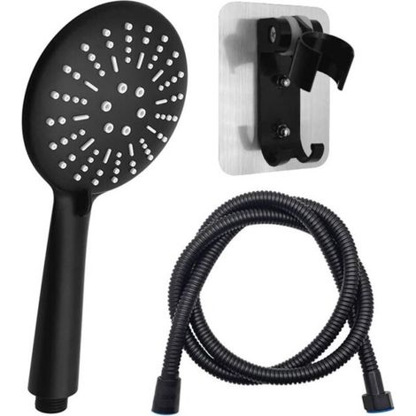 Mit 1,5m Schlauch und Brausehalter, Schwarzer Duschkopf, Handbrause, 3 Strahlarten, Wassersparender Duschkopf, Multifunktions-Duschkopf FLITI (1/4)