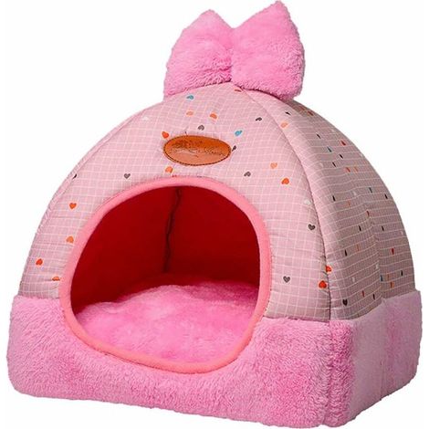 Dog Cat Bed Indoor Fabric Cat Bed with Mat Warm Washable Pet Cushion for Fall and Winter 2 in 1 Dog Bed Small Dog House (1/5)