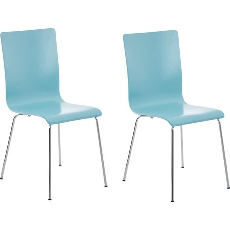 Juego de 2 sillas de cocina de madera y metal azules CDS10064 (1/4)