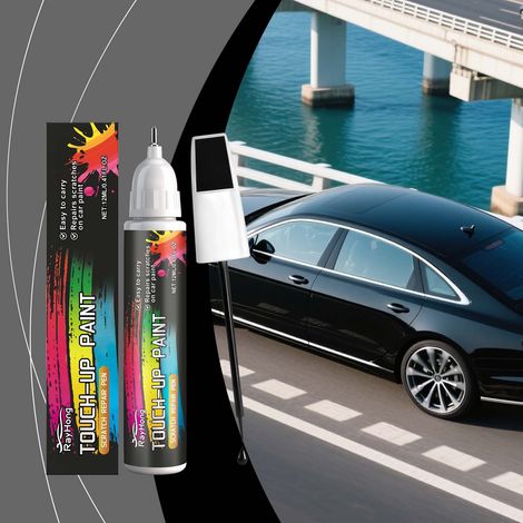 Black car touch-up paint pen for repairing car scratches, waterproof and wear-resistant, car care touch-up paint pen -- 12ml -- BIEMMEDUE (1/5)