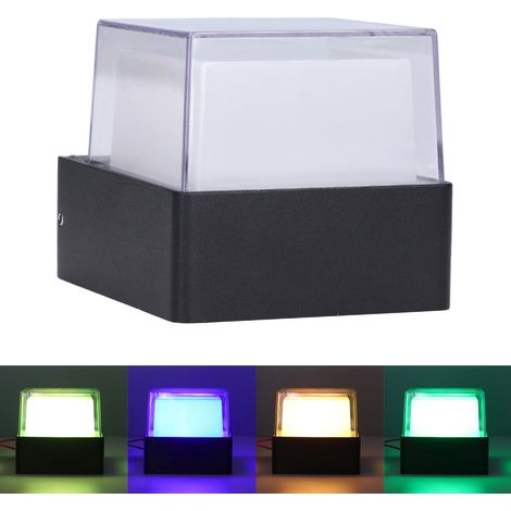 Applique murale LED 5W en acrylique avec télécommande RGB, idéale pour le salon, la chambre, la table de chevet, l'extérieur (étanche), les murs extérieurs, les couloirs d'hôtel et les cours. (1/5)