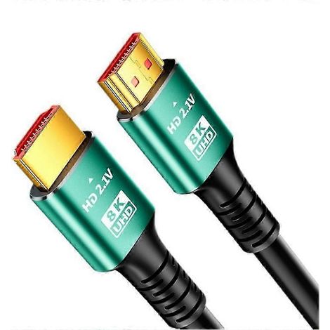 Câble vidéo HDMI 2.1 de 5 m compatible 8K, 48 Gbit/s, haute vitesse, 8K à 60 Hz, adaptateur 48 Gbit/s compatible avec RTX 3080 EARC HDR, PC, ordinateur portable, boîtier TV WHBYV (1/4)
