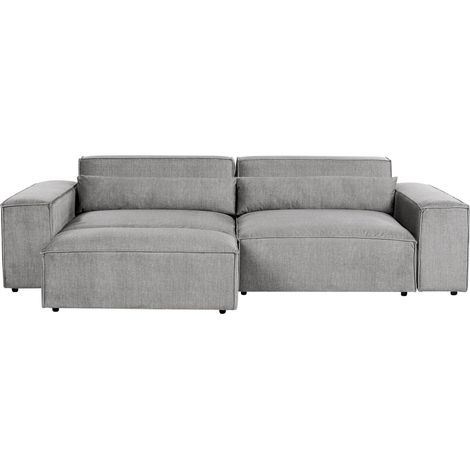 Modular Sofa 2 Seater HELLNAR Fabric Grey with Ottoman (1/5)