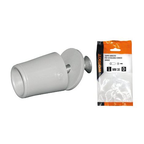 TAPPO ARRESTO SELF WORKIT - X AVVOLGIBILI CONICO MM 30 GRIGIO CF=PZ 2- 5 confezioni