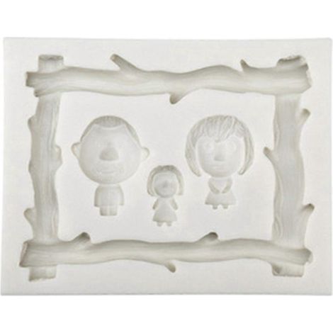Zuckerdekor-Form aus Silikon, Familienporträt-Form, Cartoon-Backformen, Küchenhelfer