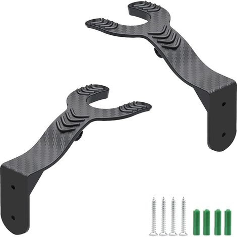 Porte Casque Moto, 2 Pièces Support Mural Casque Moto, Noir Support de Casque Moto avec Crochet à Clé, avec Vis et Tube D'expansion, pour Suspendre Casques, Clés, Vêtements (1/5)