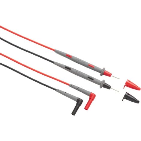 Fluke TL71-1 Coppia di puntali 2mm, banana 90° R+N, Rosso/Nero, 48 Inches
