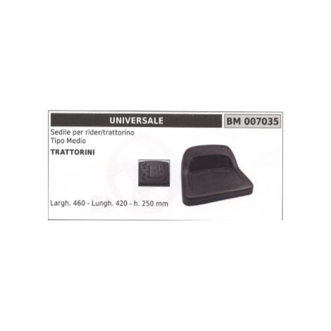 Sedile trattorino UNIVERSALE Rider larghezza 460 mm lunghezza 420 mm h. 250 mm