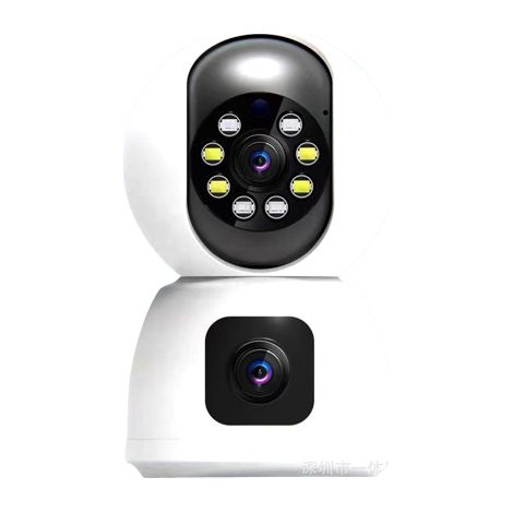 QAZQA Double objectif PTZ Camera Exterieur, Caméra Surveillance WiFi Audio Bidirectionnel, Vision Nocturne Infrarouge, Détection de Mouvement, Notifications D'événements, Alarme APP, 3MP