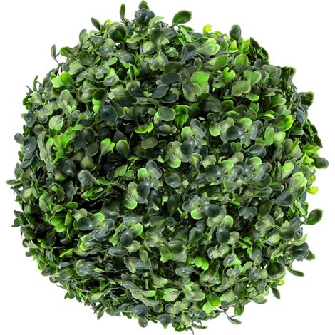 Boule de buis artificielle verte, diamètre 20 cm, boule décorative pour jardin, pièce unique de décoration extérieure (1/5)