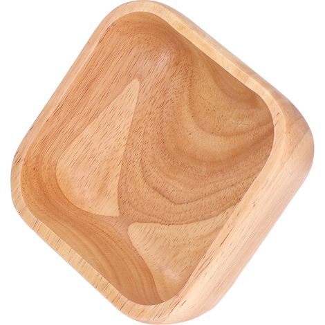 Saladier en Bois d'Hévéa Artisanal, Style Moderne et Épuré pour Réceptions et Repas en Famille, 15 cm