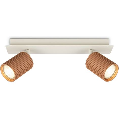 Briloner Plafonnier orientable 32x7x9 cm douille GU10 max. 9 W 2 ampoules - Spot de plafond pour salon couloir cuisine bureau