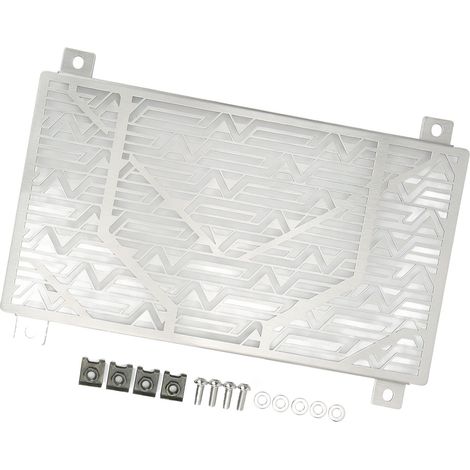 Grille de radiateur de moto, en acier inoxydable, bouchon de réservoir d'eau pour NINJA 250 300 400 2018+ (Argent) (1/5)