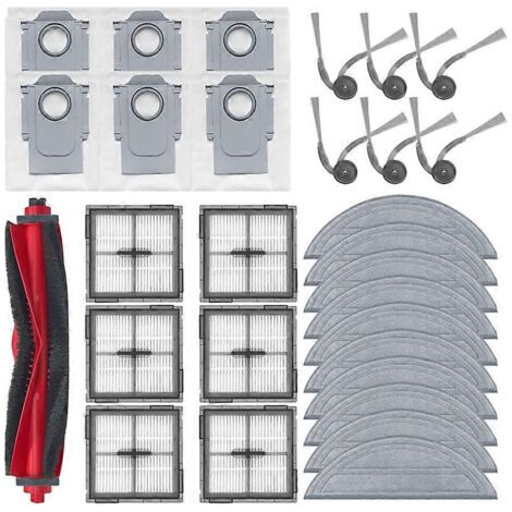 Pièces détachées pour Roborock Q10 S5/Q10 S5+/Q10 X5/Q10 X5+/Q10 VF/Q10 VF+ : brosse principale, filtre HEPA, chiffon de nettoyage et sac à poussière