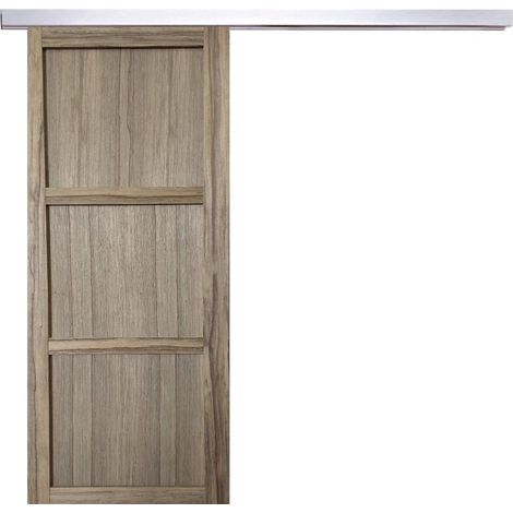 Puerta corredera Frake de 3 paneles H204 x L83 cm, riel de aluminio GD MENUISERIES