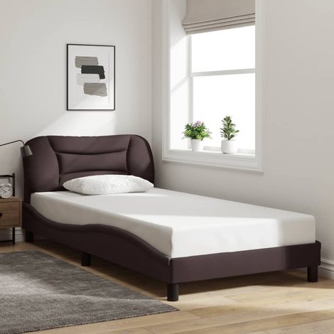 vidaXL Giroletto senza Materasso Hvar Marrone Scuro 100x200 cm Tessuto (1/5)